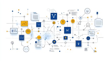 Poster - Abstract illustration of a complex system with interconnected elements