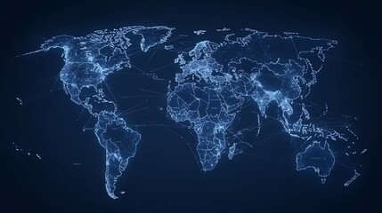 Poster - A glowing, connected world map.