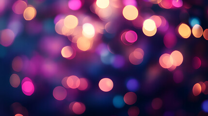 Colorful bokeh lights create vibrant and festive atmosphere