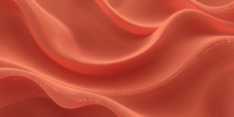 Canvas Print - Abstract coral-colored waves, flowing and textured.