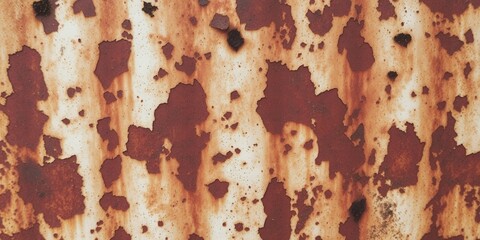 Poster - Close-up of a rusty metal surface with white paint.