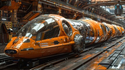 Futuristic Train Design Sci Fi Transportation Concept