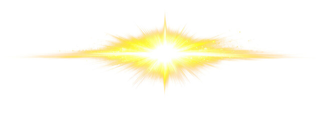 Wall Mural - bright golden explosion effect with radiating light isolate on transparent background, cutout, png