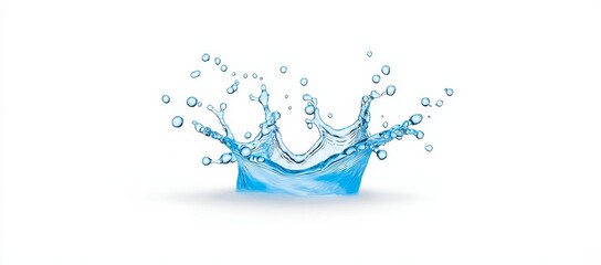 Splash of water, water splash on white background, blue splash of water,