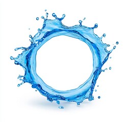 Poster - White background with round water gyre splashes