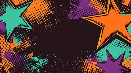 Poster - Abstract grunge background with stars.