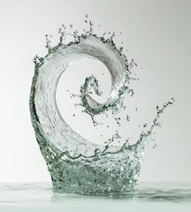 Aufkleber - White background with swirling drops of fresh water