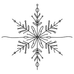 Wall Mural - intricate floral patterns intertwine to form a unique snowflake design, perfect for winter and holid