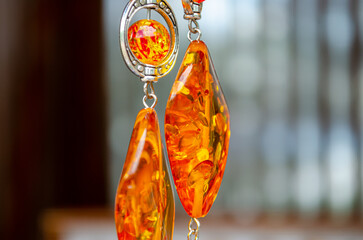 Pendants and necklaces made of natural, colored and mineral stones