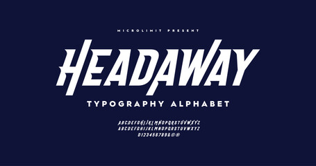 Poster - head away: a modern, italic sport font with an urban style. ideal for tech, digital, movie, and logo