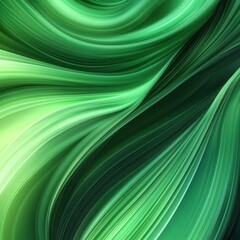 Dynamic, flowing green lines form an organic abstract pattern, with soft transitions and natural curves