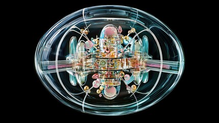 Poster - Detailed Cutaway View of an Atom Revealing Inner Structure