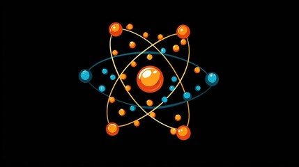 Poster - Creative Atom and DNA Intertwined Design