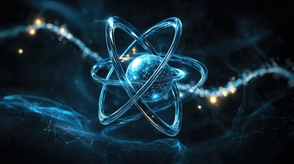 Poster - Creative Design of Intertwined Atom and DNA Concept