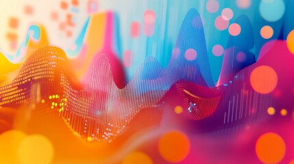 Poster - Colorful Abstract Waves with Data Visualization Effects