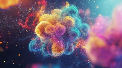 Poster - Colorful Visualization of Electron Clouds in an Atom