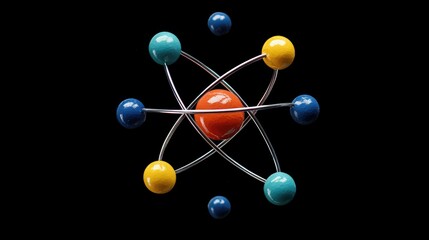 Poster - Colorful Atomic Model with Electrons Representation