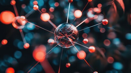 Poster - Stylized Atomic Model Close-Up View