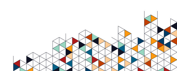Poster - Abstract geometric background with isometric. Digital cube isometric on white background.