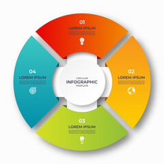 Wall Mural - vector infographic circle. cycle diagram with 4 options. 4-step round chart. can be used for report,