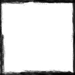 Wall Mural - Grunge style abstract frame black and white on white background