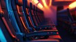 © Suphawan - Close-up of empty airplane seats with seatbelts neatly arranged, against soft cabin lighting, capturing the calm ambiance
