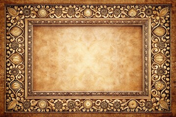 Vintage ethnic frame with blurred background and space for text