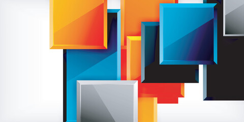 Poster - Colorful squares and rectangles. Vector Illustration For Wallpaper, Banner, Background, Card, Book Illustration, landing page