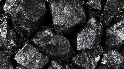 Wall Mural - coal chunks with a rugged texture and dark tones, symbolizing strength, resilience, and industrial power. Ideal for concepts of energy, transformation, or elemental force