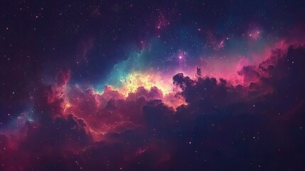stary night cosmos. universe science astronomy. colorful space galaxy cloud nebula. illustration for