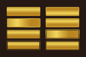 golden cta buttons set.