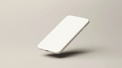 Aufkleber - A sleek smartphone is suspended in mid-air, showcasing its clean design and smooth edges against a light, neutral background, highlighting its contemporary aesthetic and technology.