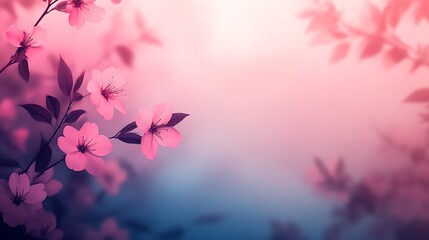 Poster - Tranquil Abstract Floral Art in Pink and Purple Pastels for Elegant Wall Decor : Generative AI