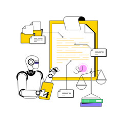 Poster - AI-Enhanced Legal Compliance abstract concept vector illustration.