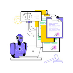 Poster - AI-Assisted Legal Process Optimization abstract concept vector illustration.