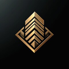 Poster - 3d background wallpaper illustration creative design geometric logo golden geometric