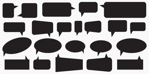 Poster - Retro empty comic speech bubbles set with black halftone shadows. Vintage design, pop art style - stock vector. EPS 10.