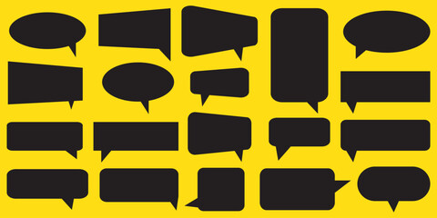 Poster - Retro empty comic speech bubbles set with black halftone shadows. Vintage design, pop art style - stock vector. EPS 10.