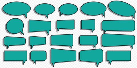 Poster - Retro empty comic speech bubbles set with black halftone shadows. Vintage design, pop art style - stock vector. EPS 10.
