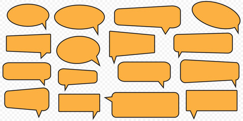 Poster - Retro empty comic speech bubbles set with black halftone shadows. Vintage design, pop art style - stock vector. EPS 10.
