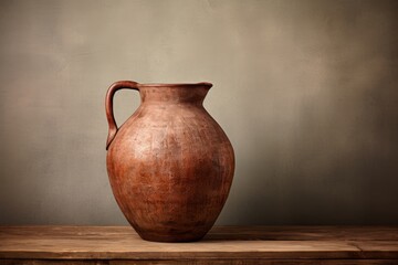 Poster - Elegant gradient jug design  light to dark brown with subtle highlights and shadows