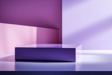 Poster - Abstract composition of pale purple and lavender shapes reflecting minimalism and modernity