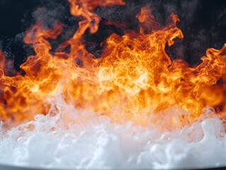 Aufkleber - Dynamic Flames and Smoke in a Dark Background