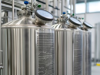 Aufkleber - Stainless Steel Tanks in Modern Industrial Facility