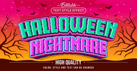 Poster - Editable text style effect - Halloween Nightmare text style theme.