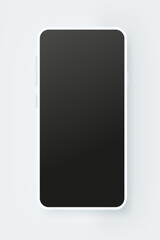 Aufkleber - Modern smartphone with black screen isolated on white background. 3d vector mockup