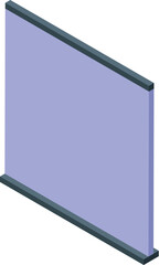 Poster - Large blank projection screen hanging with isometric projection, ideal for presentations and conferences