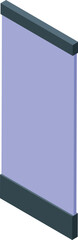 Poster - Interactive kiosk with purple screen displaying information, ideal for museums, exhibitions, or public spaces