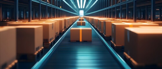 Aufkleber - Efficient Warehouse Management with Organized Shipping Boxes