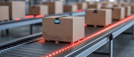 Aufkleber - Streamlined Package Management on Production Conveyor Belt